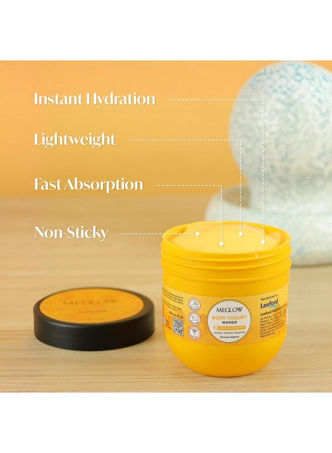 Meglow Mango Body Yogurt for Intense Hydration & Deep Nourishment | Lightweight, Non-Greasy & Fast-Absorbing | For Soft & Supple Skin- 200ml - Image 3