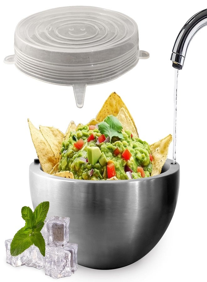 Aranka Dip Chiller Bowl with Lid, Stainless Steel 35 oz Double-Walled Insulated Serving Bowl for Keeping Food Hot or Cold, Perfect for Guacamole, Ice Cream, Salad & Soups - Image 1