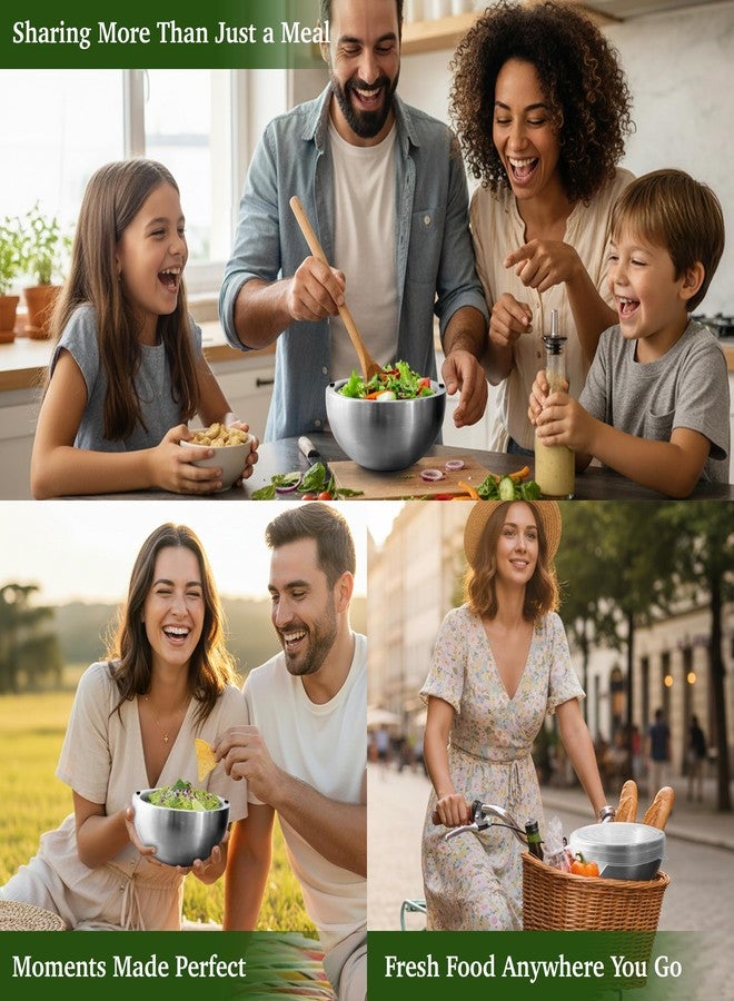 Aranka Dip Chiller Bowl with Lid, Stainless Steel 35 oz Double-Walled Insulated Serving Bowl for Keeping Food Hot or Cold, Perfect for Guacamole, Ice Cream, Salad & Soups - Image 3