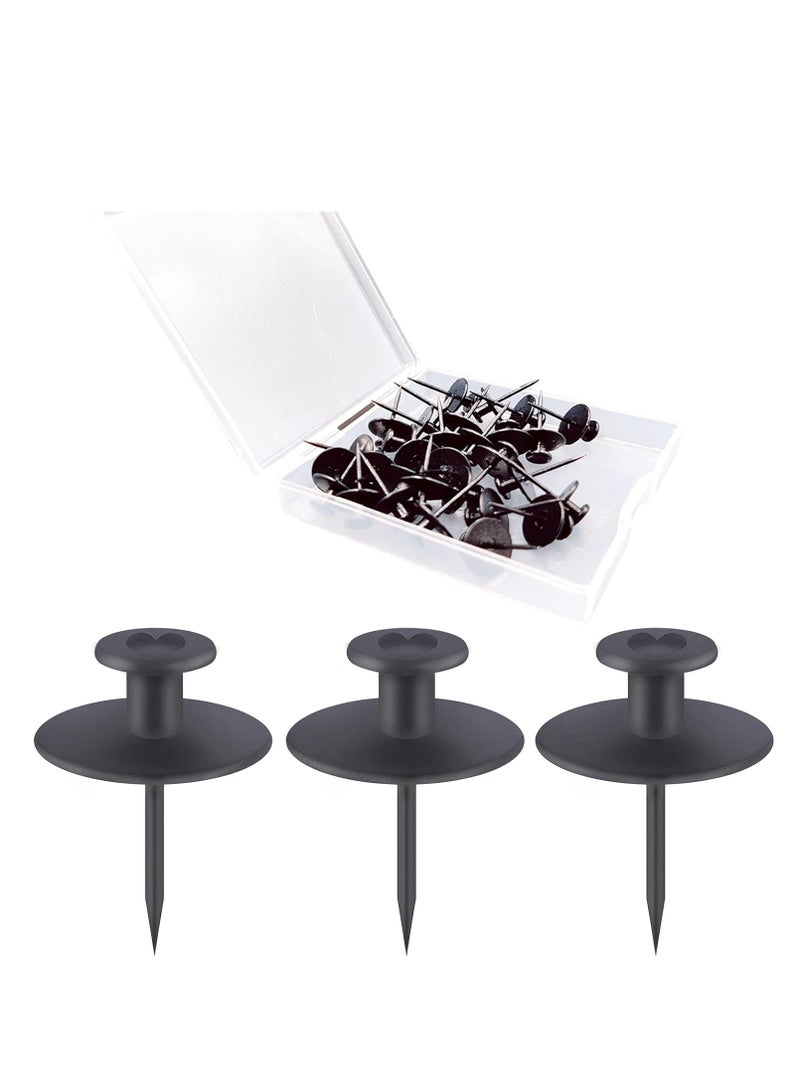 30 دبوس صورة إطار جدار معلق هوك ، مسمار مزدوج الرأس المستخدمة في الجدار الشنق ، ومناسبة لاستئجار ديكور إطار الصورة الصغيرة شنقا المستخدمة في الجدار الجاف الفلين ديكور المنزل صور مكتب ( أسود )