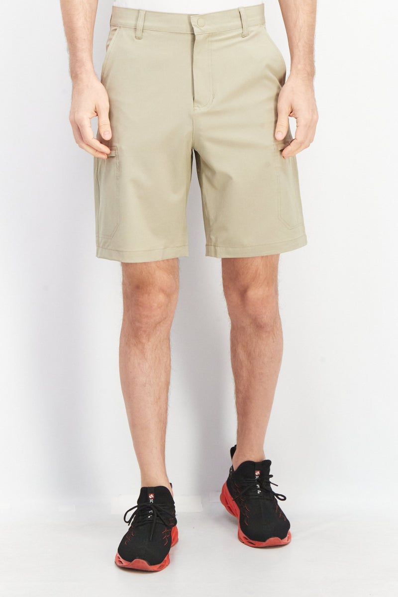 Chaps Men Plain Basic Shorts, Beige - Image 1