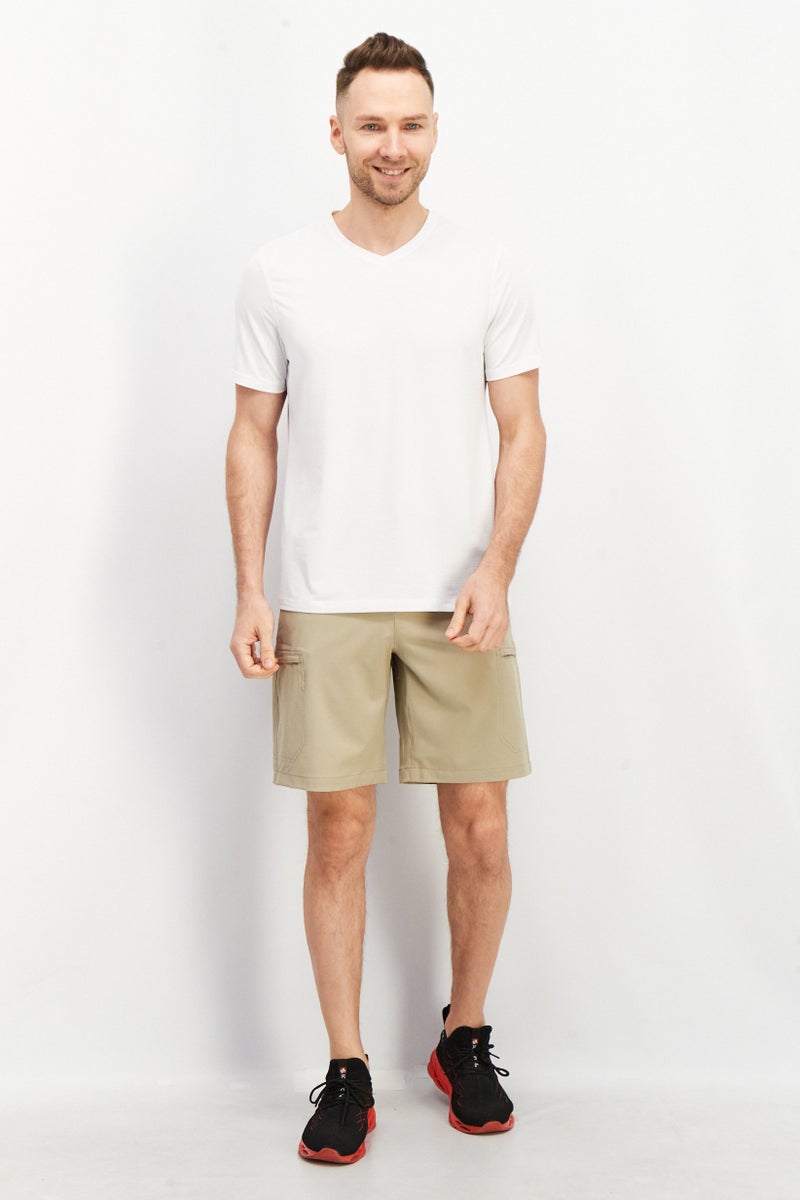 Chaps Men Plain Basic Shorts, Beige - Image 2