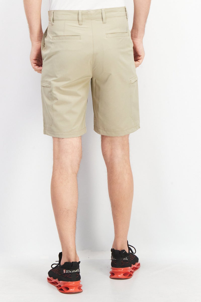 Chaps Men Plain Basic Shorts, Beige - Image 4