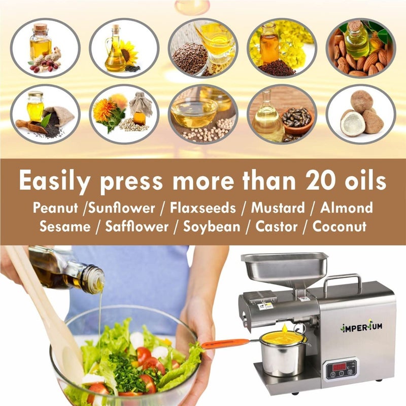 IMPERIUM IMPERIUM 600 Watts Oil PressMaker Machine With Simplified Digital Temperature Controller Silver Model IMPTC02  - Image 3