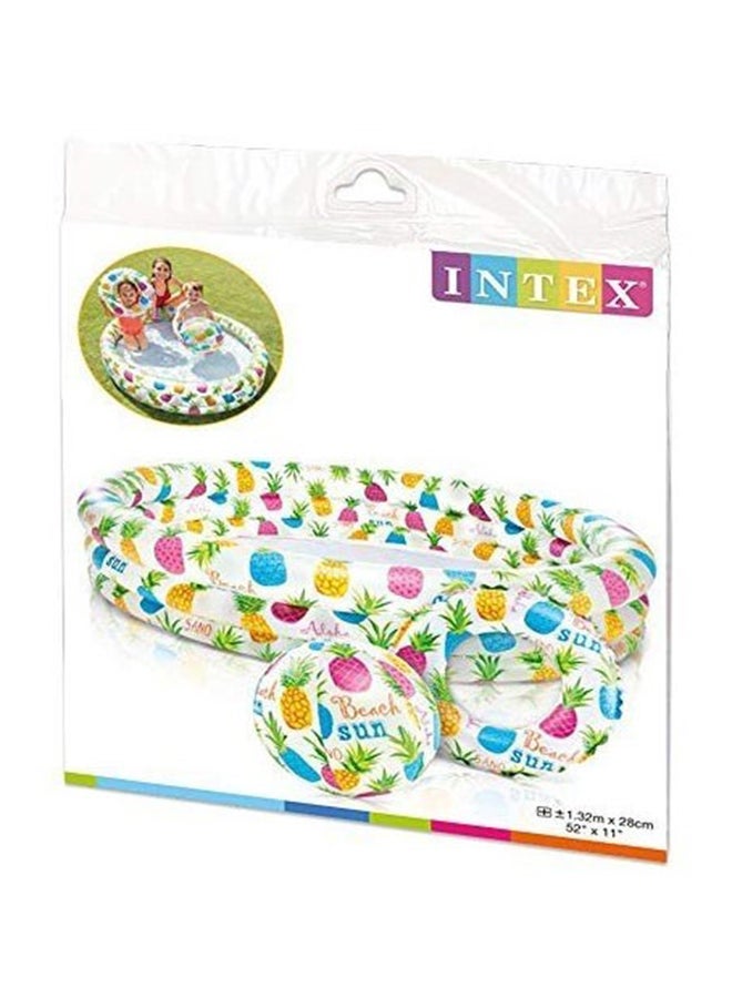 INTEX 3-Ring Set  Inflatable Foldable Portable Lightweight Swimming Pool 132x28cm - Image 2