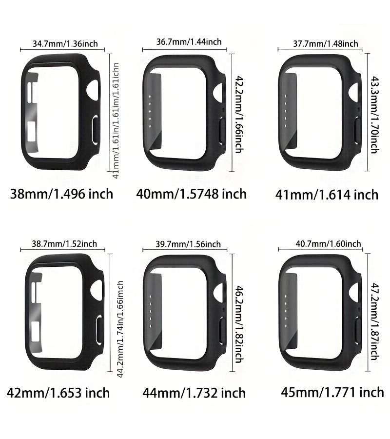 Silver 10 46mm Protective Tempered Film Case With Buttons For Apple Watch Series 10 9 8 7 6 5 4 All Models 46mm 45mm 44mm 42mm 41mm 40mm - Image 3