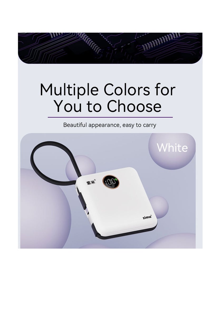 zime باور بانك زيم E28C، 10,000 مللي أمبير، شاحن محمول سريع 22.5 واط كحد أقصى مع كابلات USB-C مدمجة وموصلات، 1 USB-C، 1 USB-L، حزمة بطارية لهواتف آيفون 16/15/14 وسلسلة جالاكسي والمزيد - Image 5