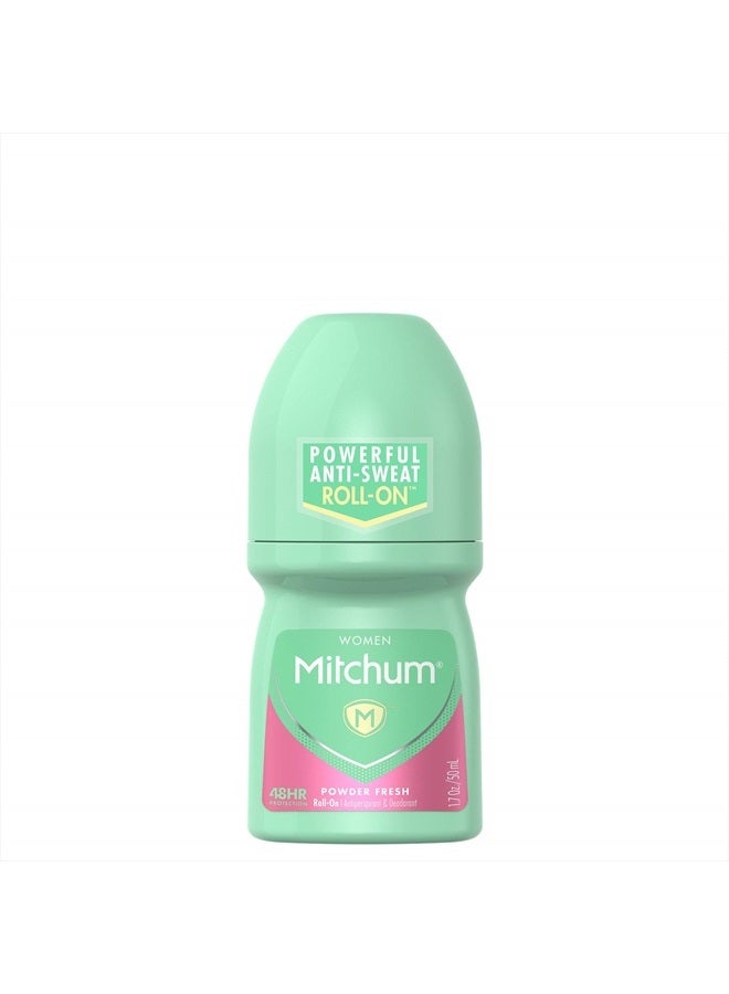 Mitchum Women Roll-On Antiperspirant Deodorant, Powder Fresh, 1.7oz. - Image 1