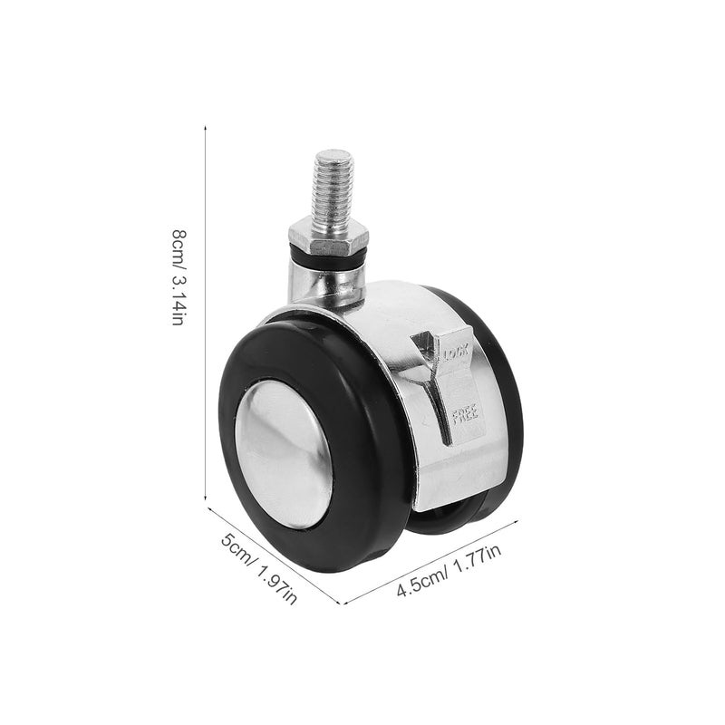 4 Pack 2 Inch Office Chair Caster Wheels With Brake Stem Replacement For Work Stools - Image 3