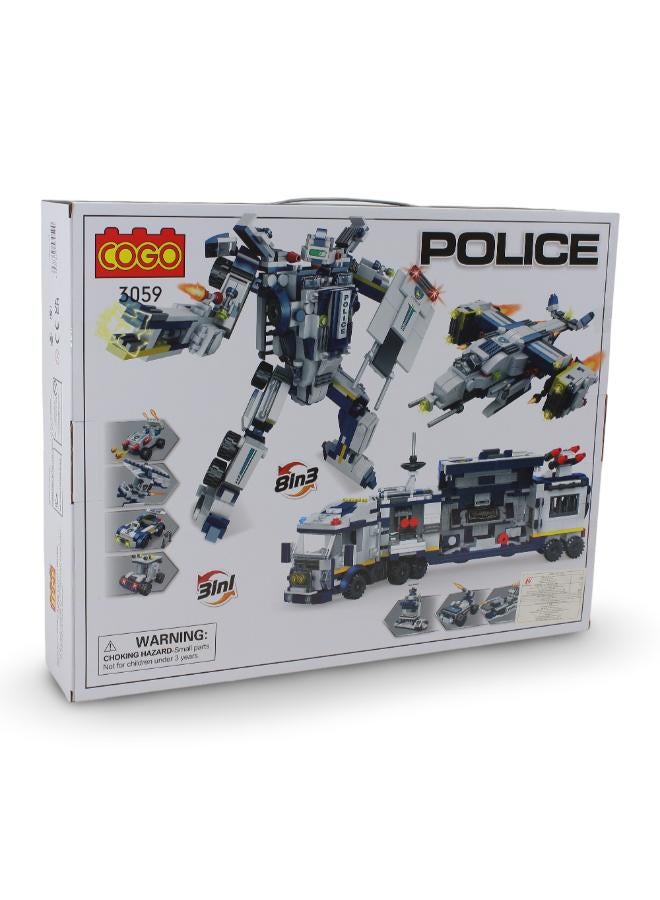 Cogo Police 8-in-3 Building Block Set – 812 Pcs - Image 2