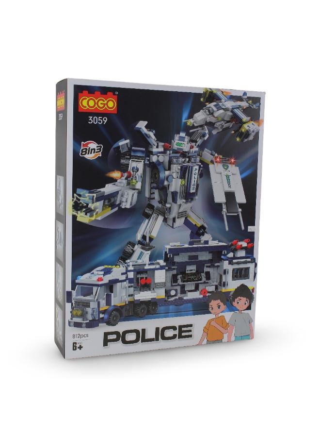 Cogo Police 8-in-3 Building Block Set – 812 Pcs - Image 3