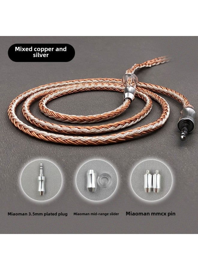 Waist 16-strand Silver-plated Earphone Upgrade Mmcx/2pin 0.78/0.75/ie400/a2dc/2.5/4.4-Color:Copper And Silver Mixed 16 Wires-Length:Feinao Series Pin - Image 1