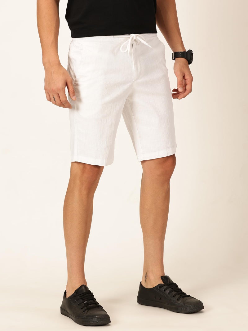 Thomas Scott Men's Regular Shorts (CCBS028,White) - Image 3