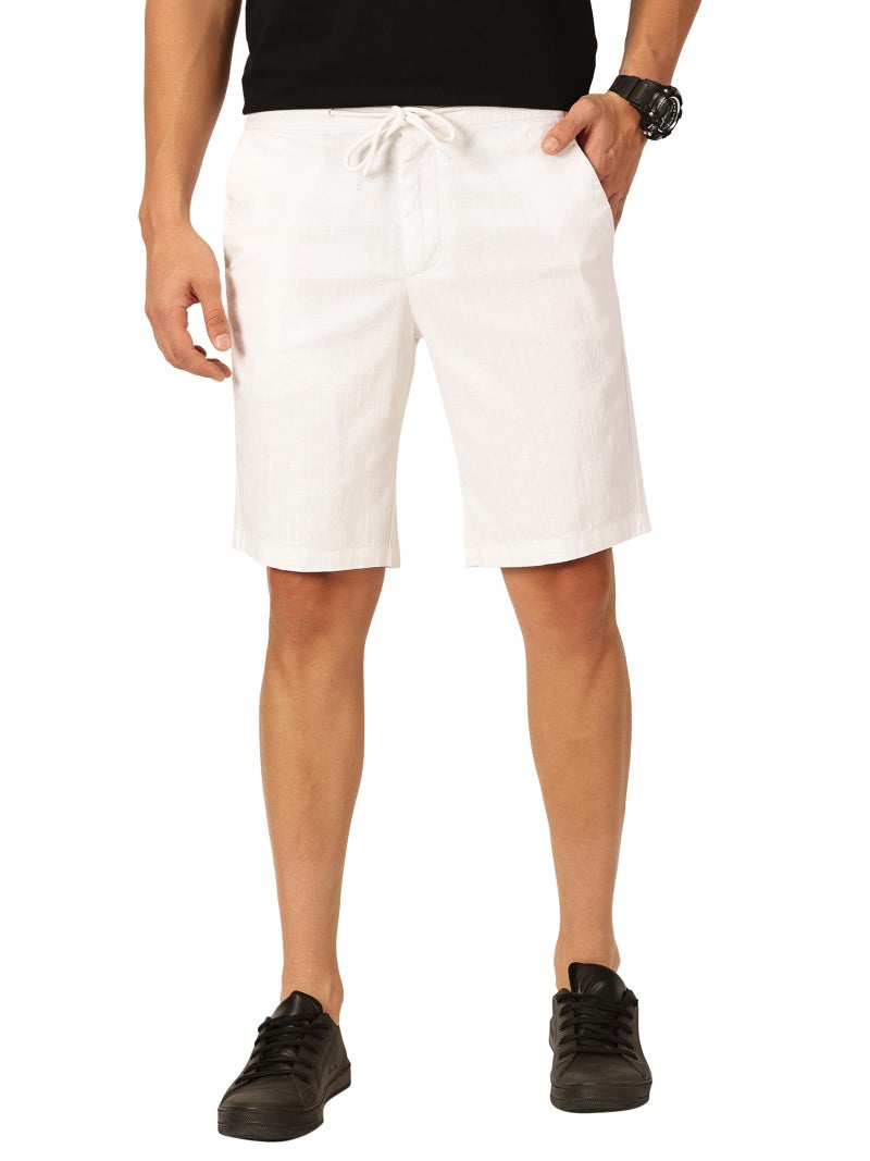 Thomas Scott Men's Regular Shorts (CCBS028,White) - Image 1