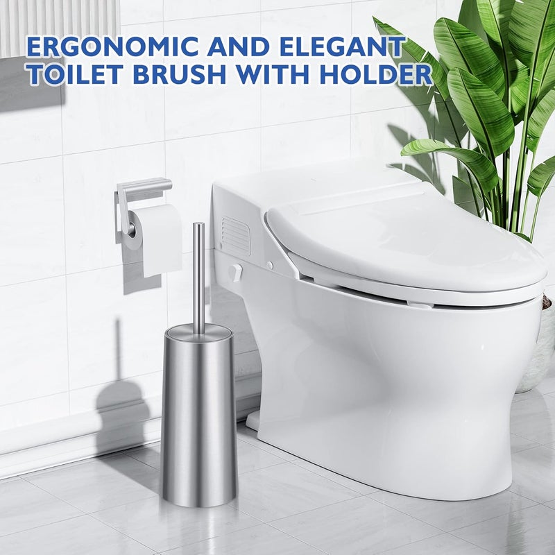 Wsedor Toilet Brush and Holder, Toilet Brush 304 Stainless Steel, Toilet Bowl Brush for Bathroom Toilet-Ergonomic, Elegant,Durable - Image 5