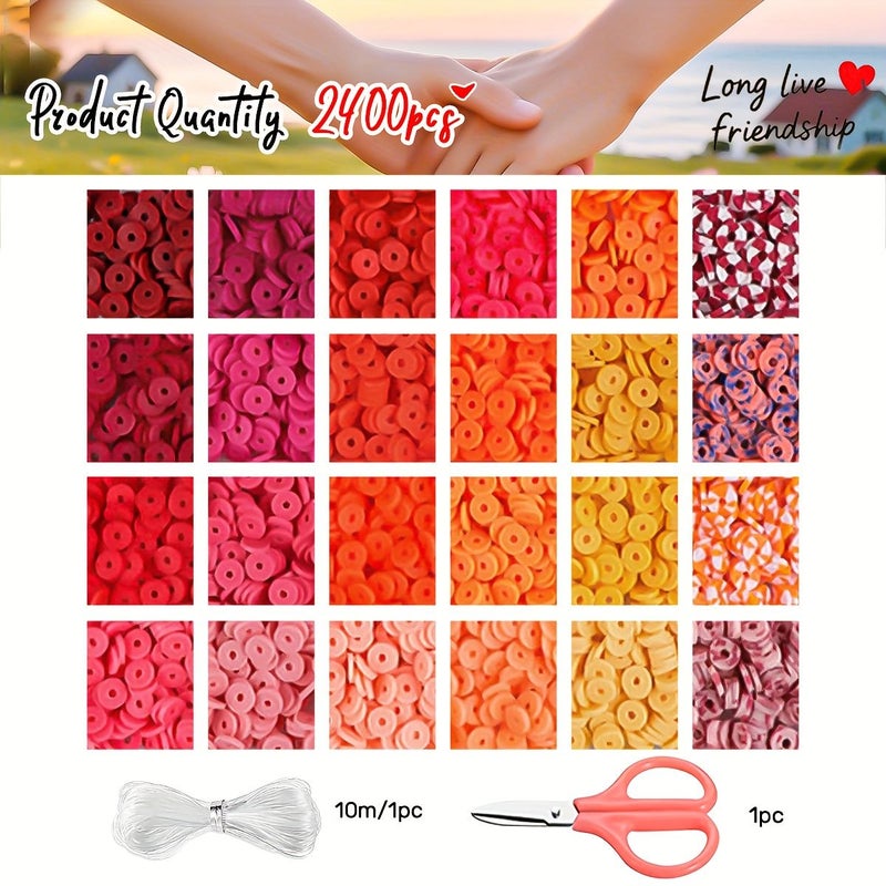2400pcs Polymer Clay Slices Style 3 for Bracelet Pendant Necklace Gift - Image 1