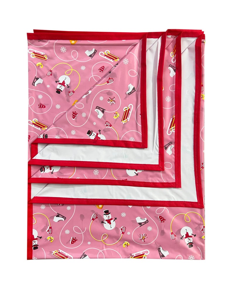 Ecosoft Baby Plastic Sheet/PVC Sheet for Kids/Rubber Sheet for Babies/Bed Wetting Protector (135 CM x 185 CM) (Pink Penguin) - Image 5
