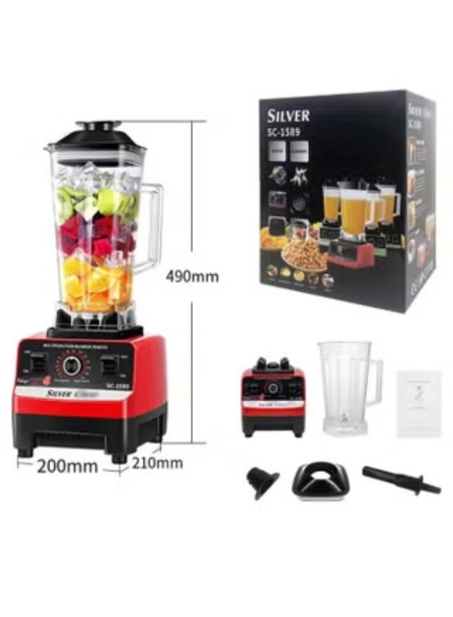 خلاط ومحضر طعام سيلفر كريست 2 في 1 متعدد الأغراض، سعة 2.5 لتر، إبريق غير قابل للكسر ومفرمة 700 مل - Image 5