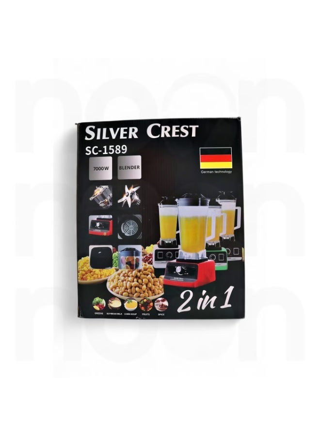 خلاط ومحضر طعام سيلفر كريست 2 في 1 متعدد الأغراض، سعة 2.5 لتر، إبريق غير قابل للكسر ومفرمة 700 مل - Image 4