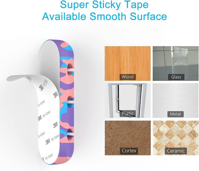 INCHOR Cable Organizer, Cord Organizer Cable Management, Cable Clips USB Cable Holder Wire Organizer Cord Clips,(5, 3 Slots Colourful) - Image 4