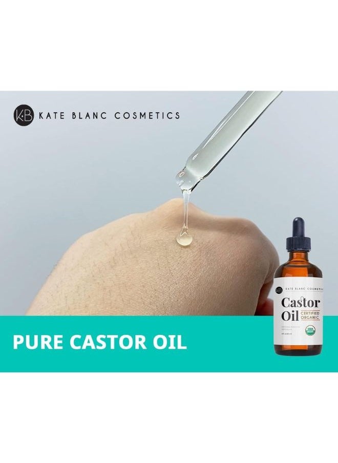 Kate Blanc - Castor Oil 4oz / 120ml, USDA Certified Organic, 100% Pure, Cold Pressed - Image 1