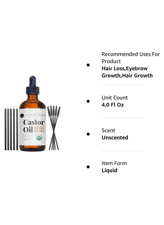 Kate Blanc - Castor Oil 4oz / 120ml, USDA Certified Organic, 100% Pure, Cold Pressed - Image 1