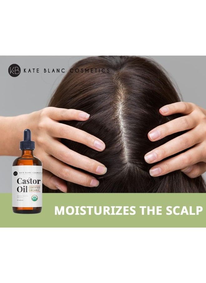 Kate Blanc - Castor Oil 4oz / 120ml, USDA Certified Organic, 100% Pure, Cold Pressed - Image 1
