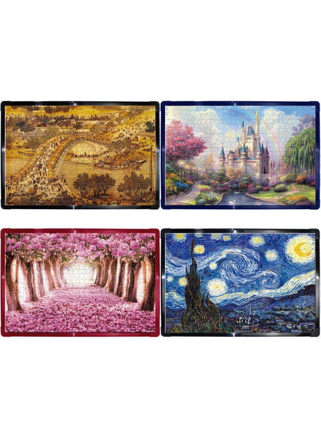 1000 Pieces Of Jigsaw Puzzle Frame Mounted 2000 Photo Frame Wall 50*75 Picture Frame Mounted 300500 1000 Pieces-Color:30inch 75.5*50.5cm-burgundy  - Image 4