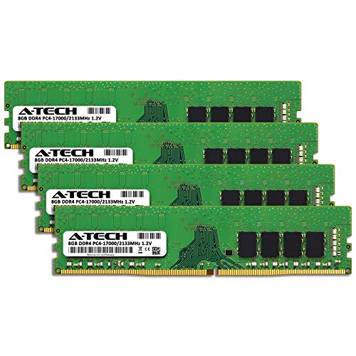 A-Tech 32GB (4x8GB) DDR4 2133 MHz UDIMM PC4-17000 (PC4-2133P) CL15 DIMM Non-ECC Desktop RAM Memory Modules - Image 2