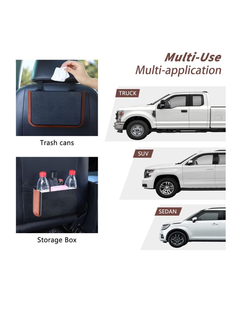 SYOSI Hanging Waterproof car Trash can, Foldable Back Seat Car Bin Organizer, Portable Automotive Garbage Cans Mini Container for Front Accessories(Pink) - Image 2