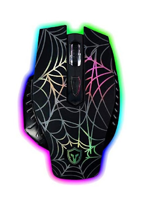 BATTLETRON RGB Gaming Mouse - Optical Sensor 2,400 DPI - 6 Buttons - Braided Cable