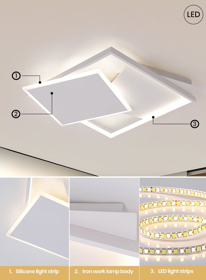 YATAI LIGHTING ضوء سقف LED مربع حديث، ضوء سقف مدمج حديث 50x50 سم، قابل للتعديل 3 ألوان (3000K-6000K)، تركيبة بيضاء لغرفة النوم، غرفة الطعام، غرفة المعيشة والدراسة - Image 4
