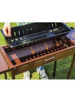 VIO Barbecue Grill Stainless Steel Charcoal Grill Foldable Durable Outdoor Household Camping BBQ Smoker for Outdoor Cooking Picnic Patio Backyard Camping Cooking Red Barbecue with Removable Legs 118 X 67 X 30.5  - Image 3