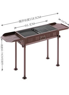 VIO Barbecue Grill Stainless Steel Charcoal Grill Foldable Durable Outdoor Household Camping BBQ Smoker for Outdoor Cooking Picnic Patio Backyard Camping Cooking Red Barbecue with Removable Legs 118 X 67 X 30.5  - Image 4