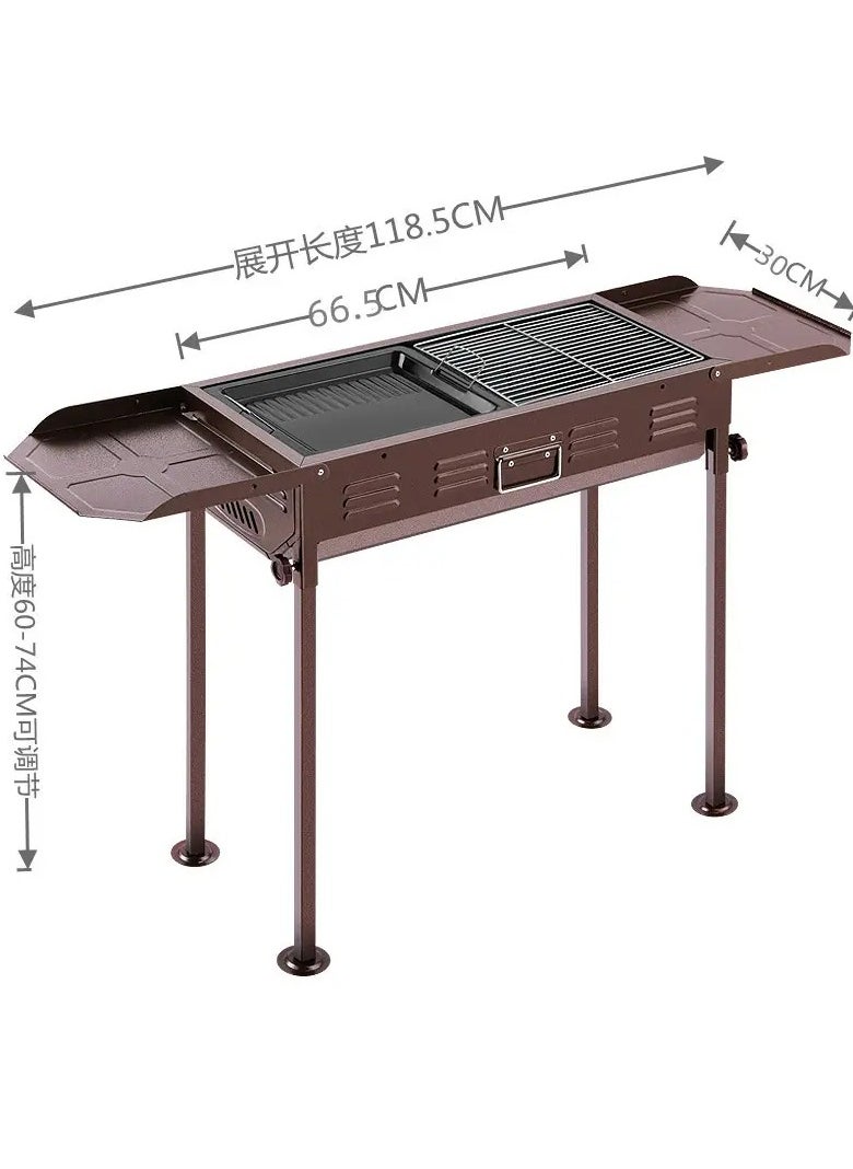 VIO Barbecue Grill Stainless Steel Charcoal Grill Foldable Durable Outdoor Household Camping BBQ Smoker for Outdoor Cooking Picnic Patio Backyard Camping Cooking Red Barbecue with Removable Legs 118 X 67 X 30.5  - Image 4