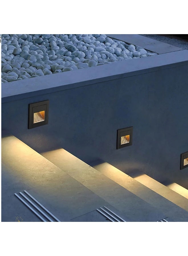 N/P Distinctive square-shaped black stair burial spotlight with yellow lighting color - Image 3