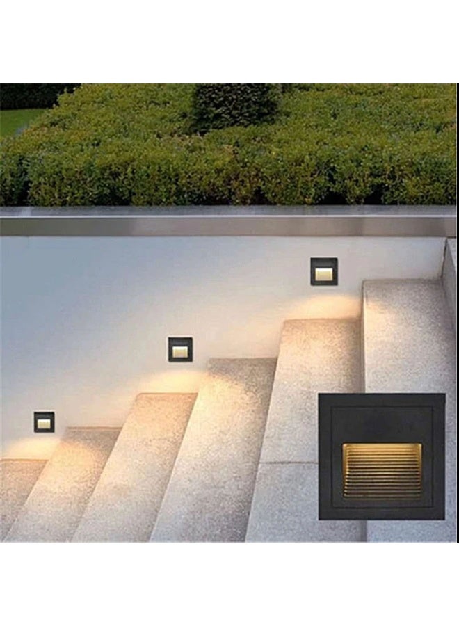 N/P Distinctive square-shaped black stair burial spotlight with yellow lighting color - Image 2