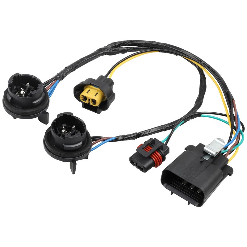 RED WOLF 645-745 Headlight Wiring Harness Socket Fit for 2007-2014 Chevy Silverado GMC Sierra 1500 2500 3500HD, Replace OEM 645745 15841609 25962806 Headlamp LED Bulb Plug Retrofit Adapter - Image 1