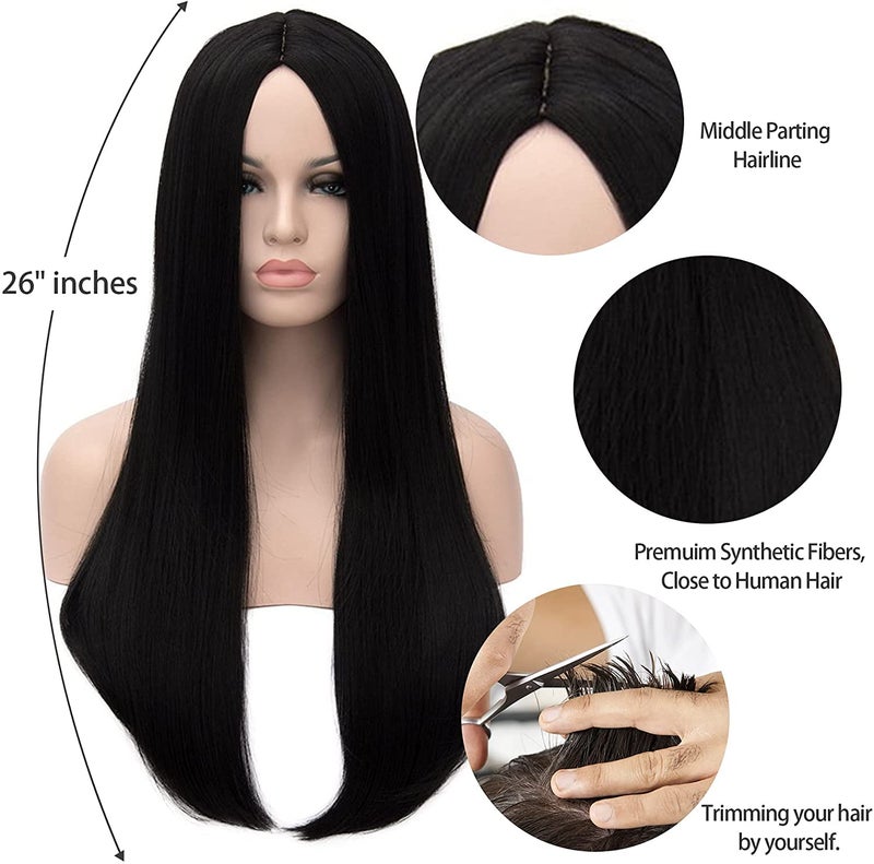 كاليس شعر مستعار مستورد طويل ومستقيم - Image 3