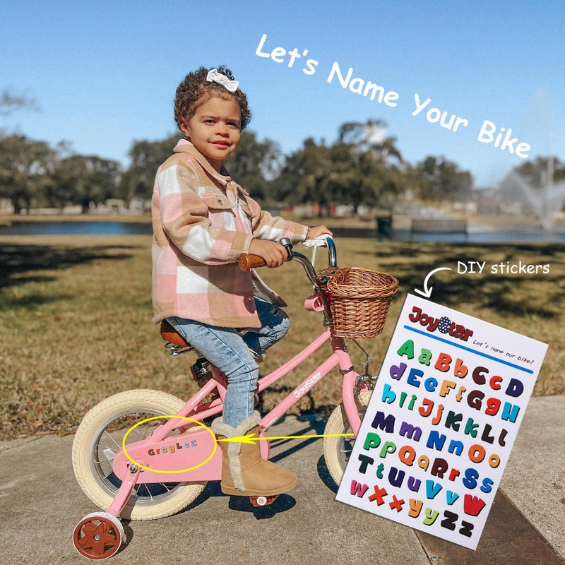 JOYSTAR 12 inch Kids Bike for Toddlers 3-4 Years(33"-41") Girls, Girls Bike with Training Wheels & Basket, Kids' Bicycle Pink - Image 5