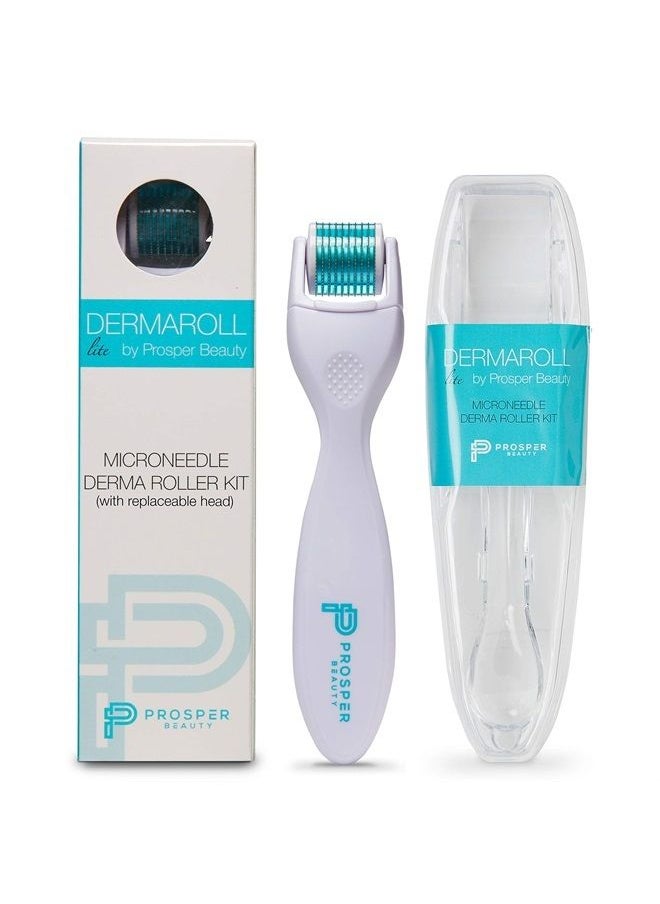 Prosper Beauty - Derma Roller Microneedle Kit [DERMAROLL LITE 0.25mm by Prosper Beauty] Face Roller with Replaceable Head Exfoliation Microdermabrasion Micro Derma Skin Care Tool Dermaplaning Dermapen Microneedling - Image 1