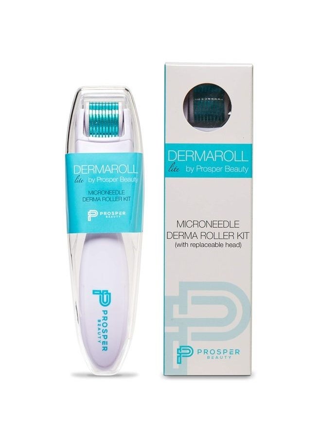 Prosper Beauty - Derma Roller Microneedle Kit [DERMAROLL LITE 0.25mm by Prosper Beauty] Face Roller with Replaceable Head Exfoliation Microdermabrasion Micro Derma Skin Care Tool Dermaplaning Dermapen Microneedling - Image 1