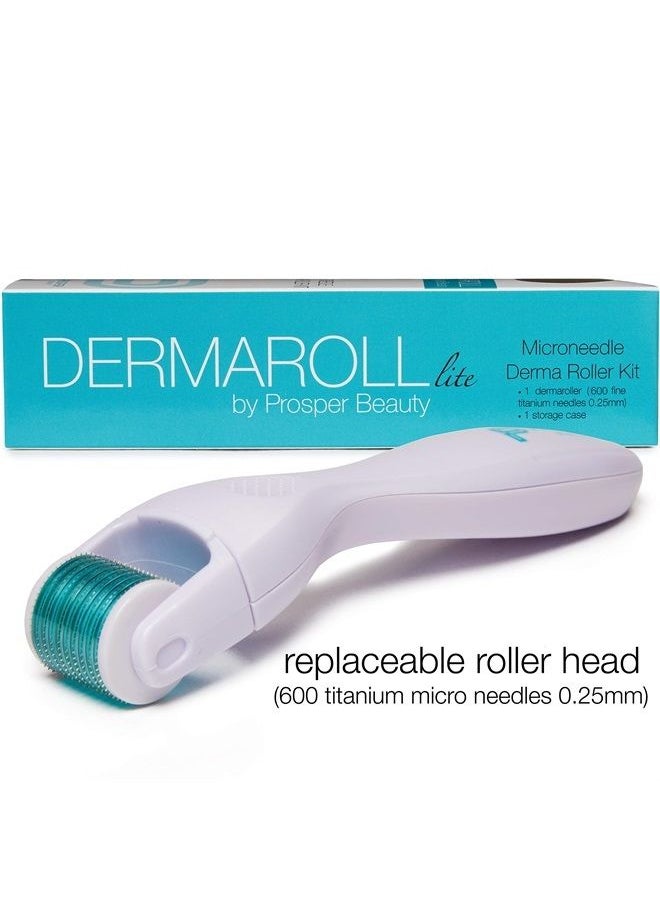 Prosper Beauty - Derma Roller Microneedle Kit [DERMAROLL LITE 0.25mm by Prosper Beauty] Face Roller with Replaceable Head Exfoliation Microdermabrasion Micro Derma Skin Care Tool Dermaplaning Dermapen Microneedling - Image 1