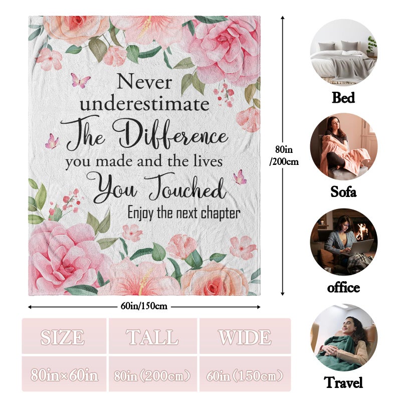 Bariceneth Retirement Gifts for Woman Blanket 60"" X 80""  Farewell Gifts for Coworkers  New Job Farewell Decorations  Coworker Leaving Gifts for Women  Going Away Gift for Friends  Goodbye Gifts Throw - Image 4