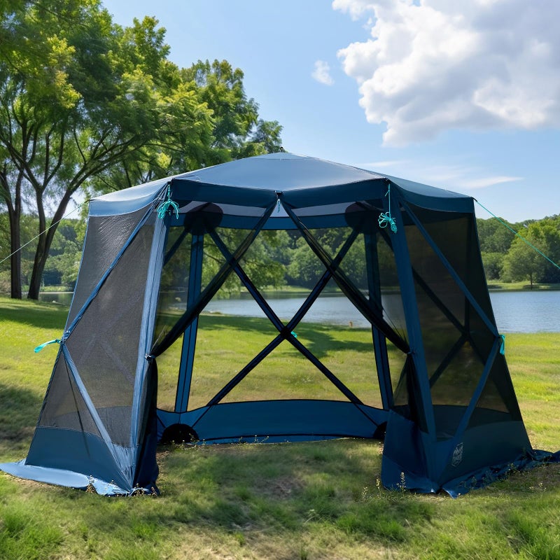 TIMBER RIDGE Easy Pop Up Gazebo Canopy Tent for Camping, 11.5 X 9.8 Ft Portable Instant Screened House, Pop Up Canopy with Netting for Backyard, Patio, Outdoor, Tailgating, Picnics, Blue - Image 2