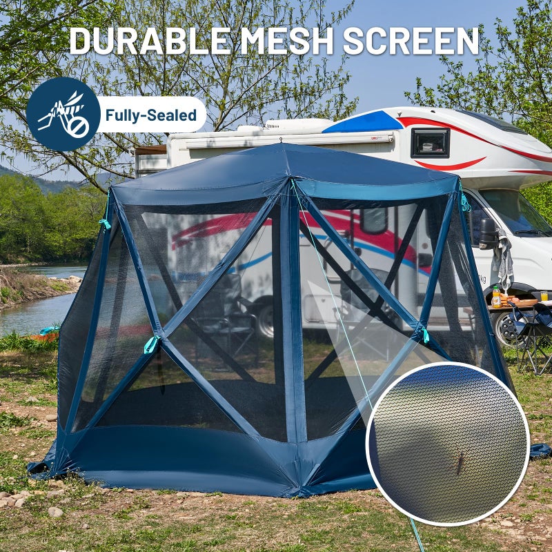 TIMBER RIDGE Easy Pop Up Gazebo Canopy Tent for Camping, 11.5 X 9.8 Ft Portable Instant Screened House, Pop Up Canopy with Netting for Backyard, Patio, Outdoor, Tailgating, Picnics, Blue - Image 5