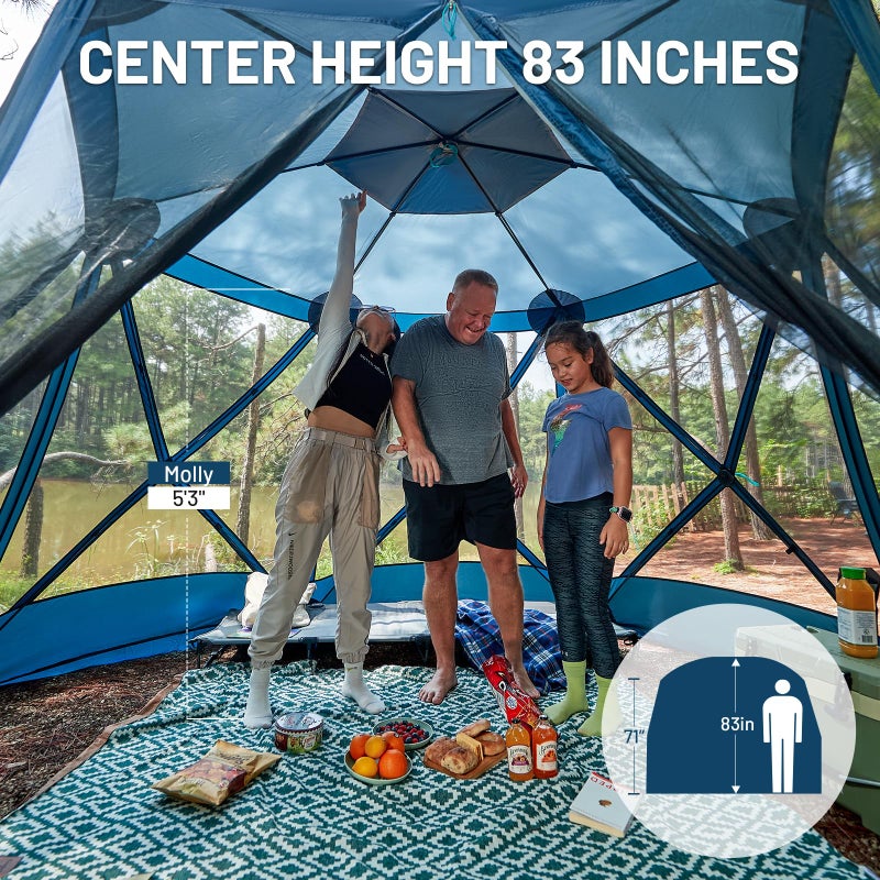 TIMBER RIDGE Easy Pop Up Gazebo Canopy Tent for Camping, 11.5 X 9.8 Ft Portable Instant Screened House, Pop Up Canopy with Netting for Backyard, Patio, Outdoor, Tailgating, Picnics, Blue - Image 4