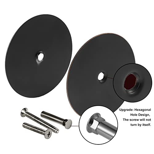NAUBEA 1 Pack Door Hole Cover Plate Oil Rubbed Bronze Deadbolt Cover Plate 2 5/8" Diameter Round Door Knob Hole Filler Plate, 1" and 1.5" Screws, Reinforcer Locks and Doors for Home Security - Image 4