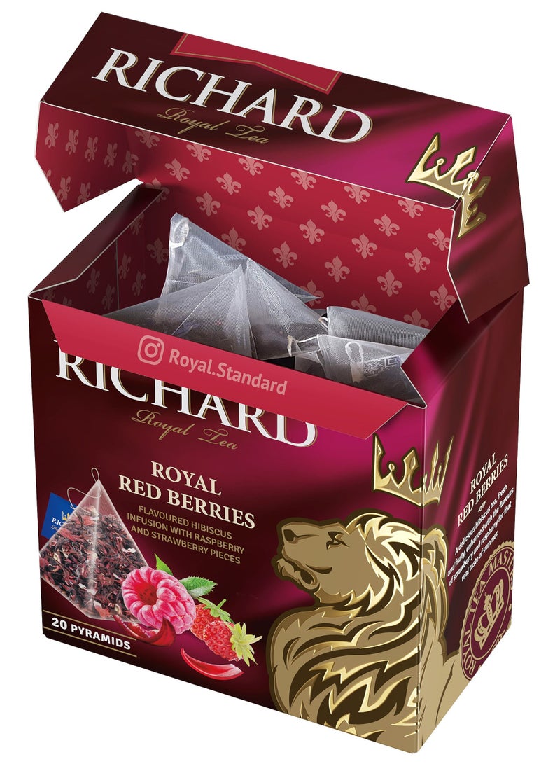RICHARD Royal Red Berries Fruit Herbal Tea in Pyramids 20 Tea Bags 34 g  - Image 4