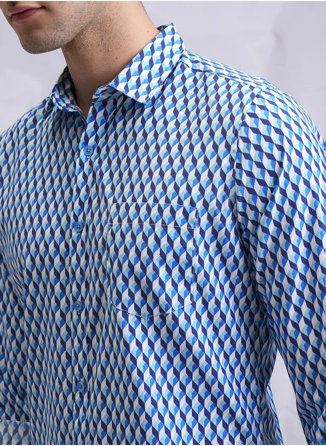 هاي لاندر Slim Fit Printed Casual Shirt